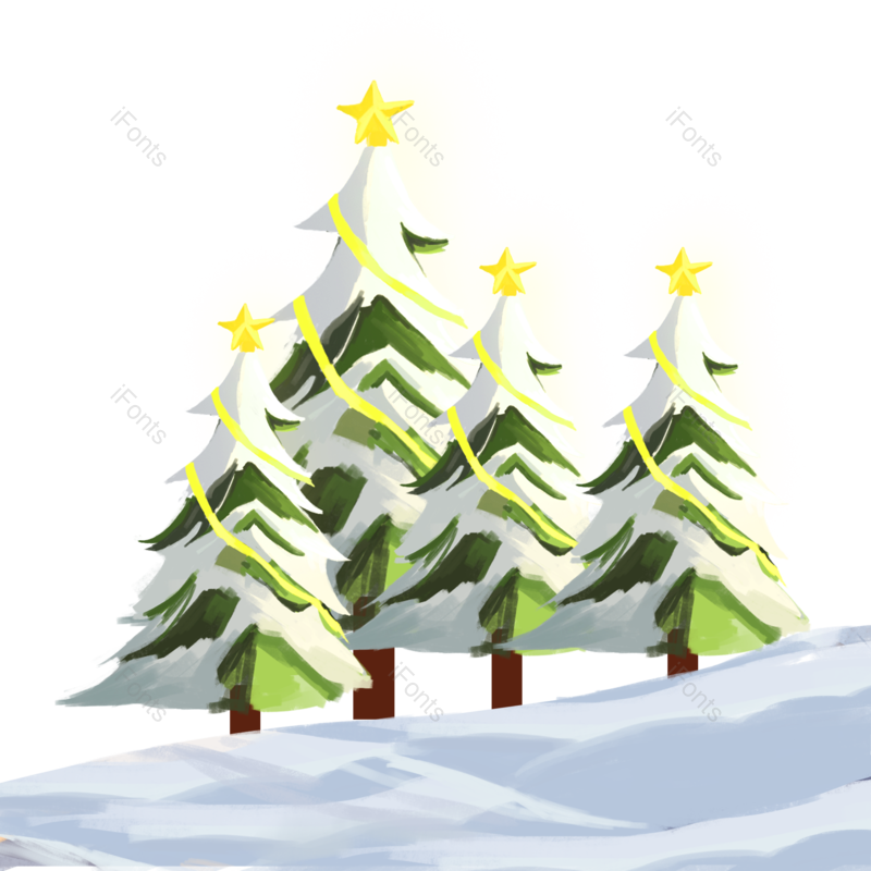 树林图片,雪景元素,植物素材PNG,雪地免抠素材